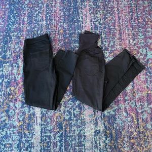 Two pairs black maternity jeans - barely worn (L)